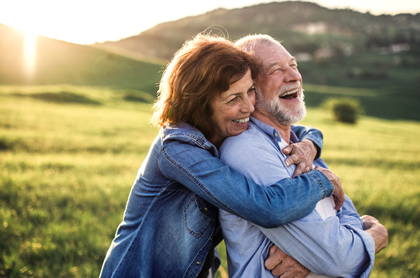 Couple embrace
